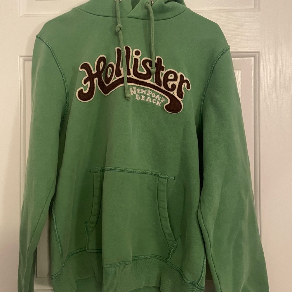 Hollister Sage Green Pullover Hoodie with Logo
